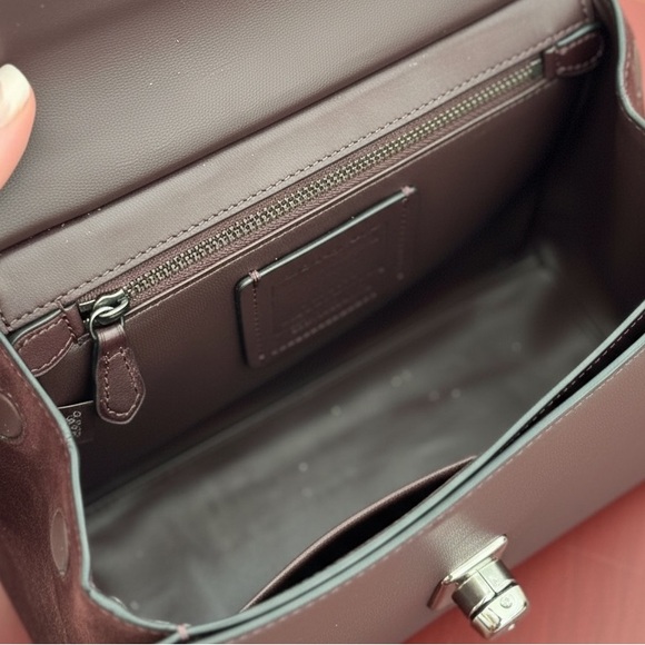 COACH Drifter Crossbody/Shoulder Bag in Oxblood Leather and Suede - Picture 6 of 9